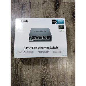 D-Link DES-105 5 Port Fast Ethernet Desktop Switch 10/100 RJ45 200 Mbps